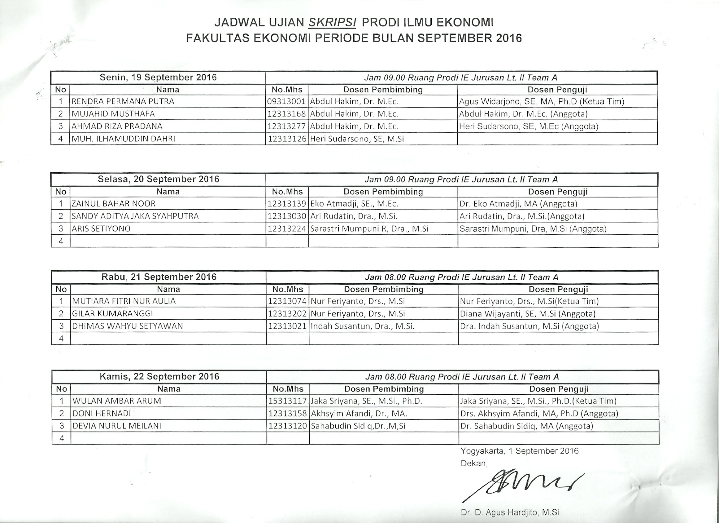 jadwal skripsi september