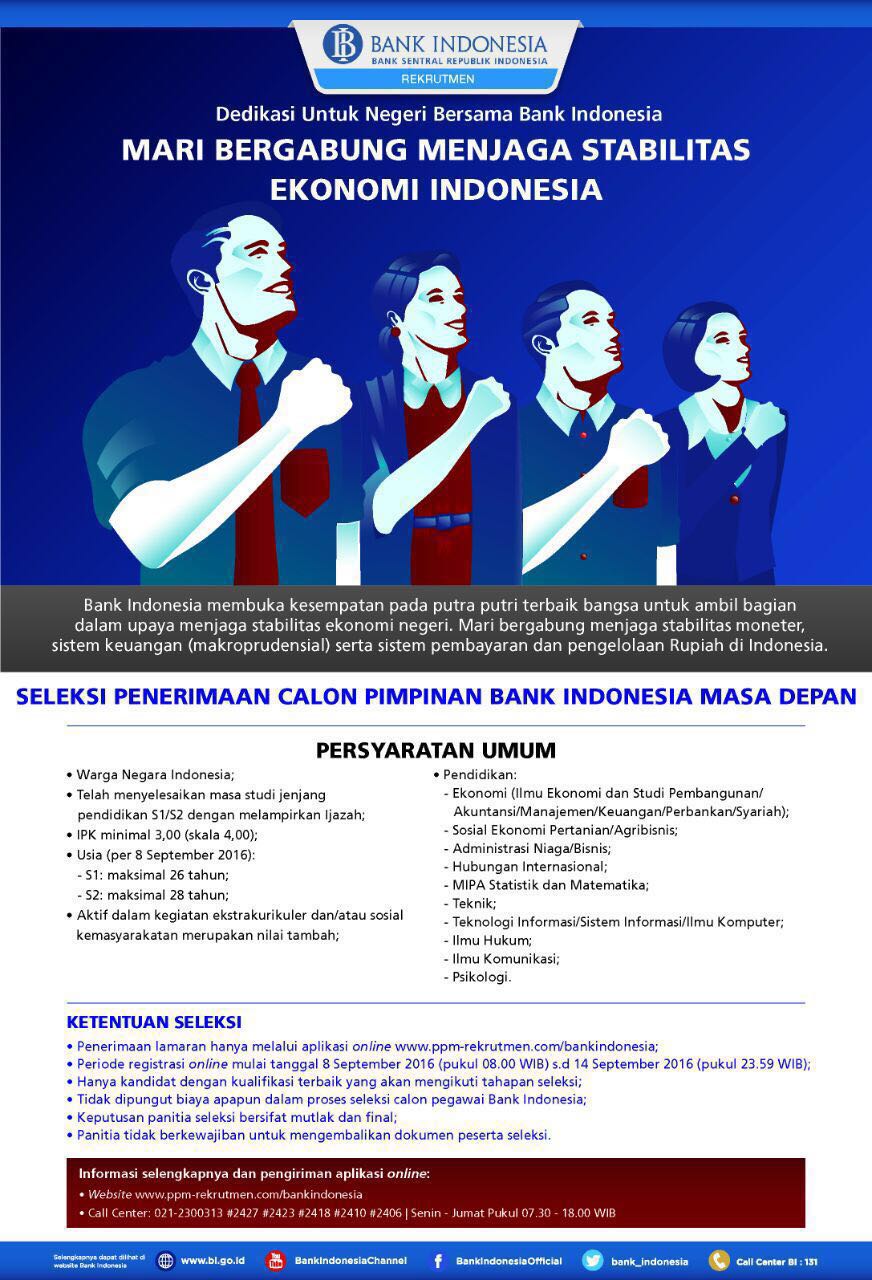 info lowongan pcpm bi